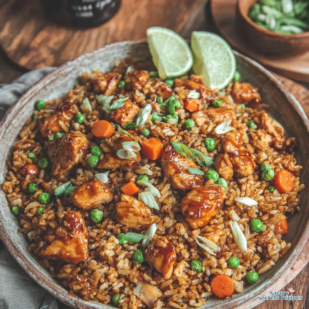 honey garlic chicken fried rice recipe final presentation