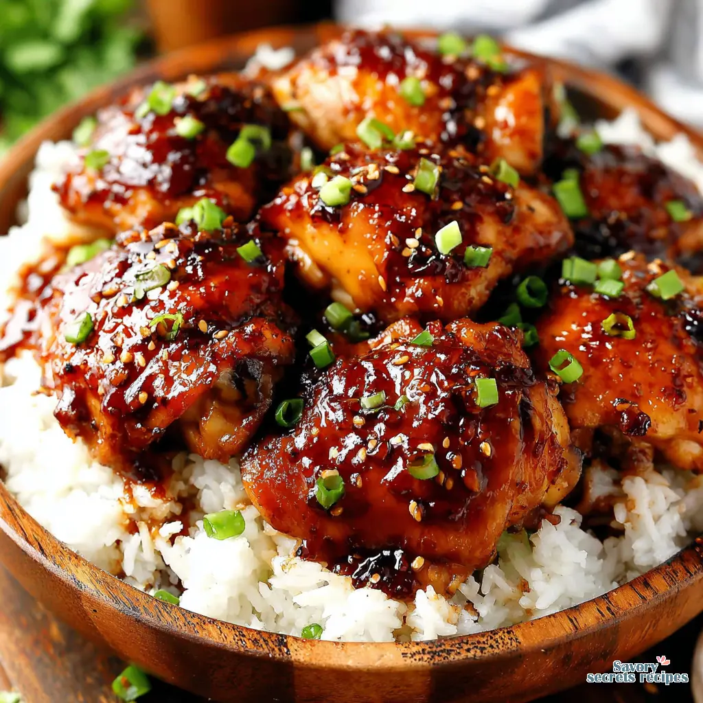 Honey Garlic Chicken Rice final presentation