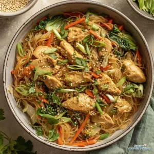 honey garlic chicken rice noodles 269719886
