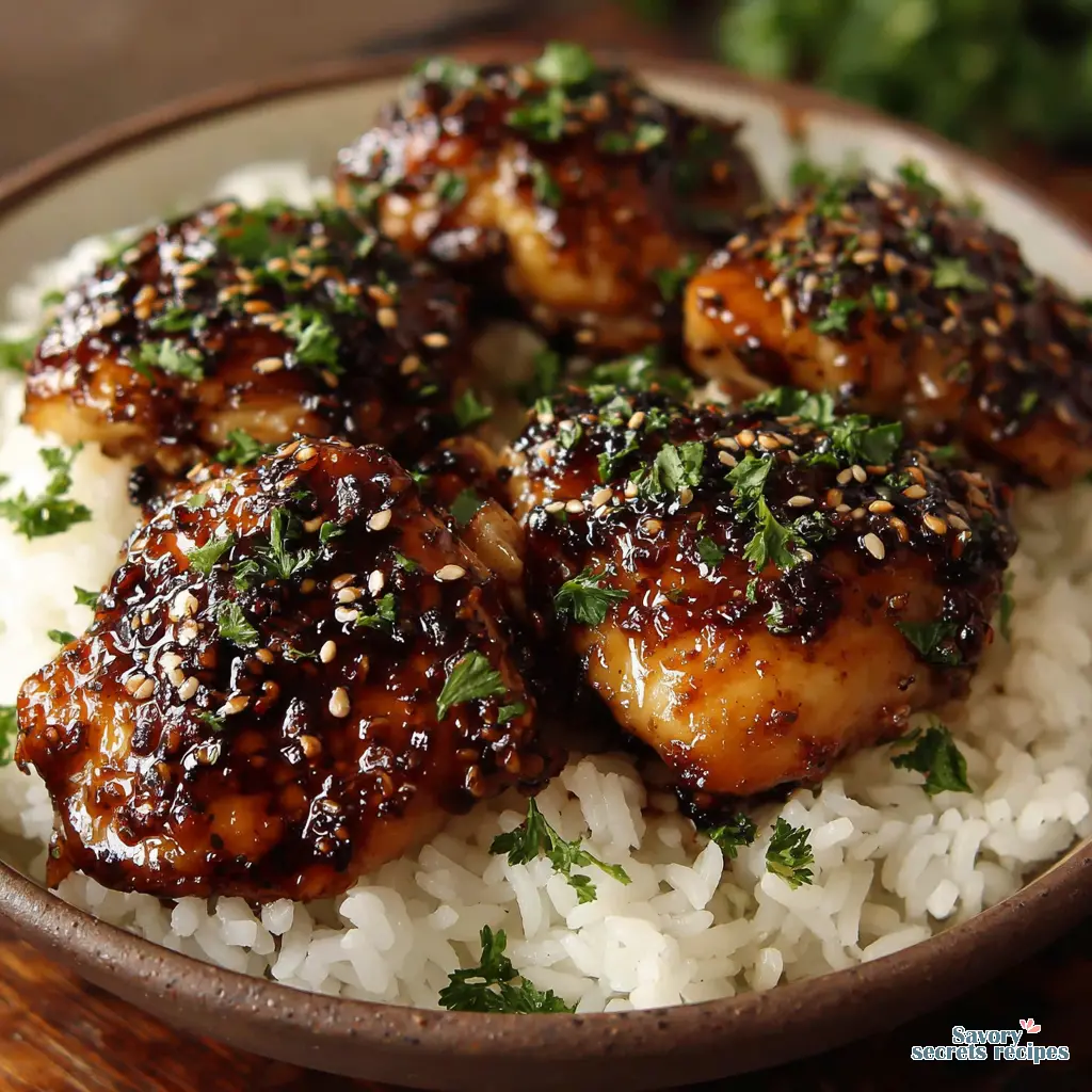 honey garlic chicken rice recipe final presentation