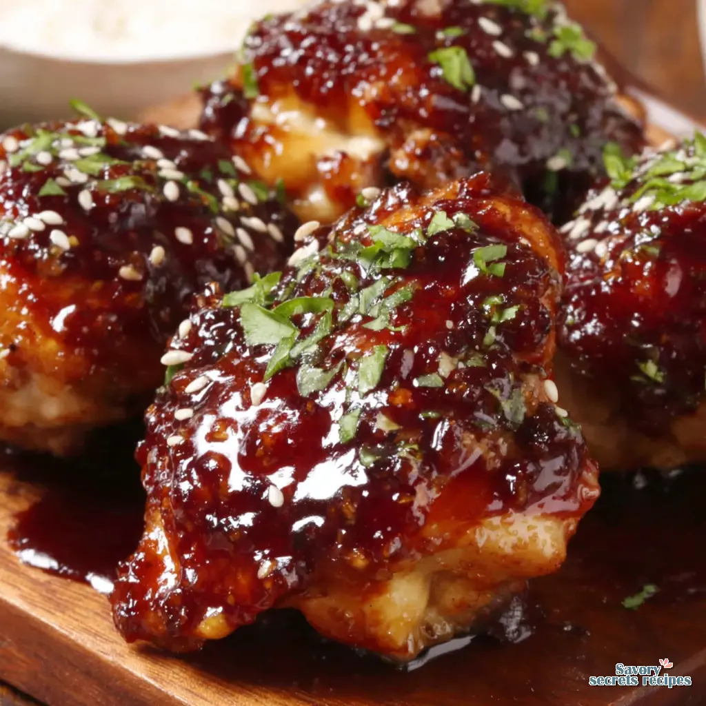 honey garlic chicken rice vinegar close up