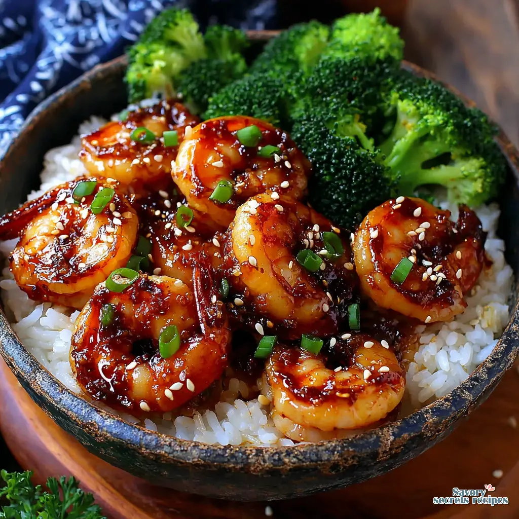 Honey Garlic Shrimp Bowl final presentation