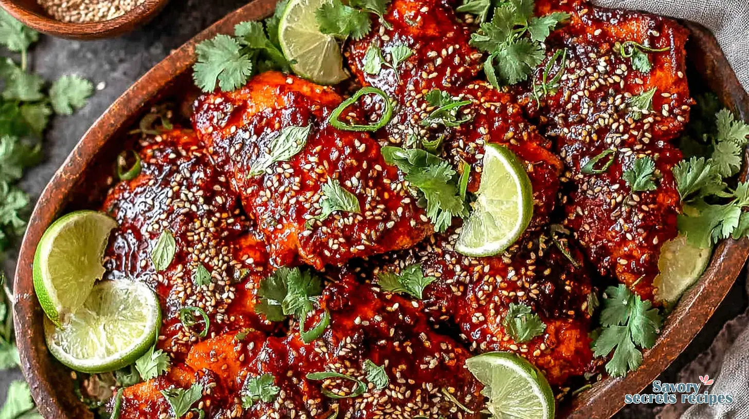 Honey Sriracha Chicken final presentation