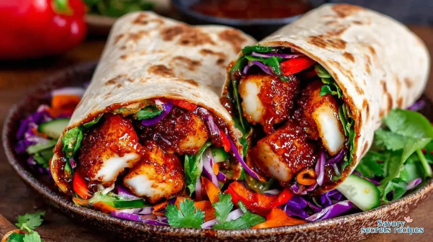 Hot Honey Halloumi Wrap final presentation