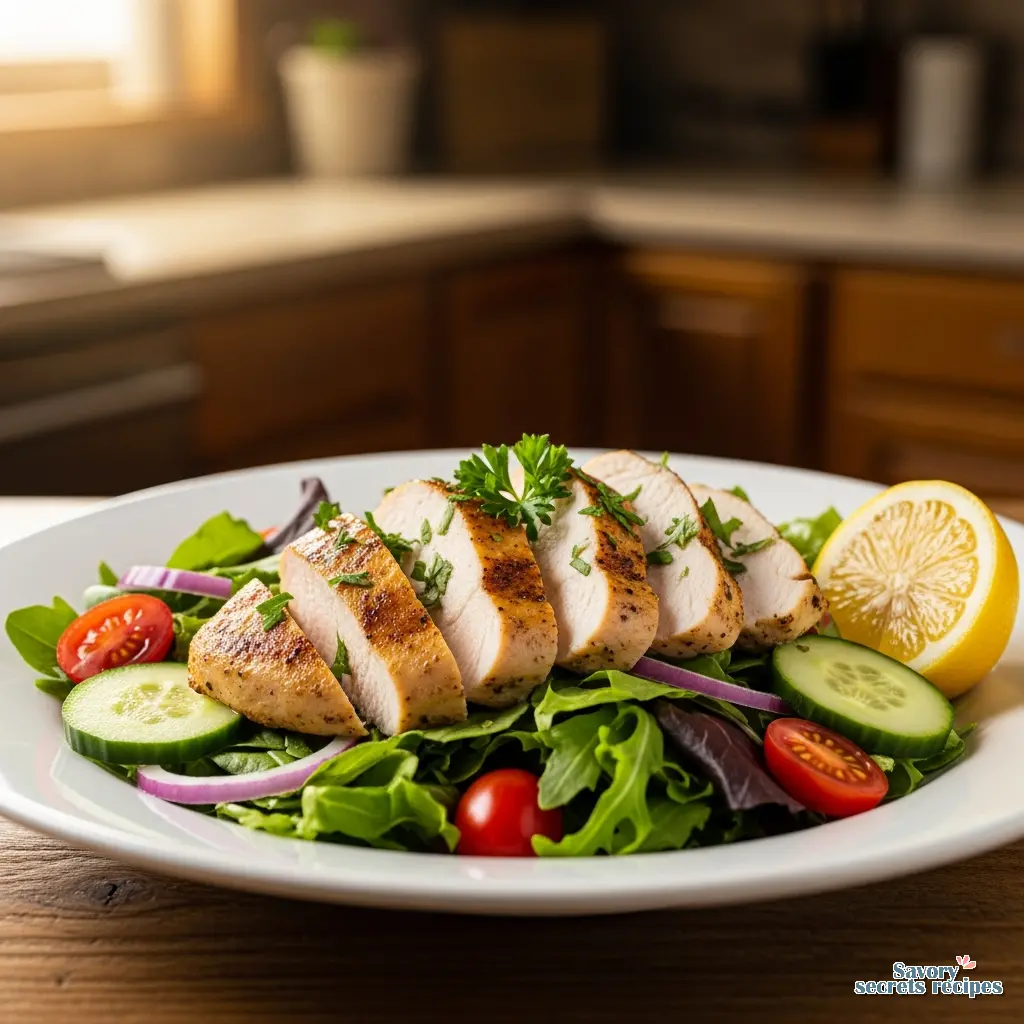 lemon herb grilled chicken salad air fryer final presentation