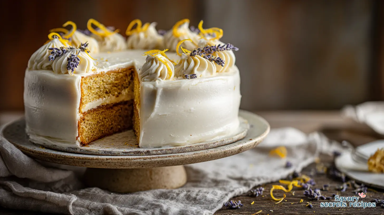 Lemon Lavender Cake final presentation