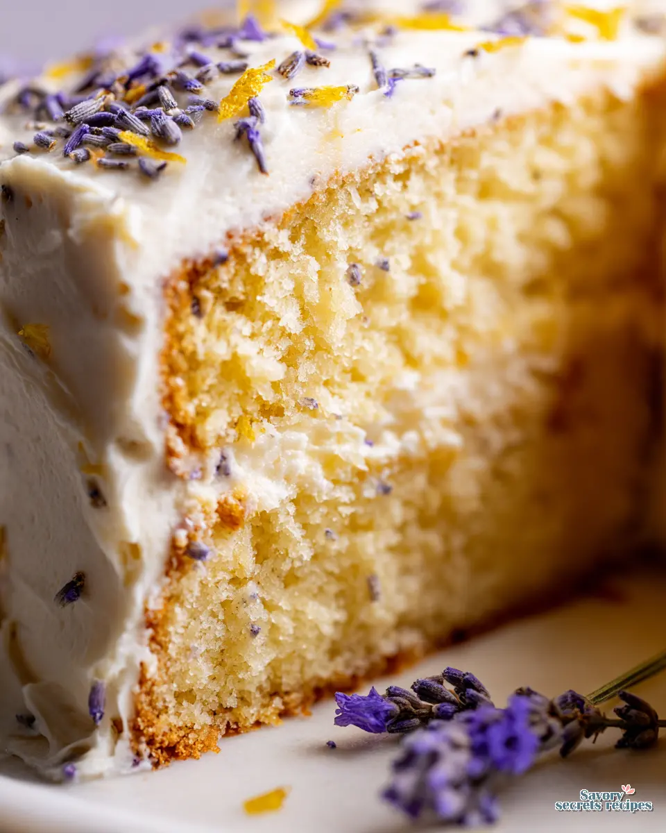 Lemon Lavender Cake close up