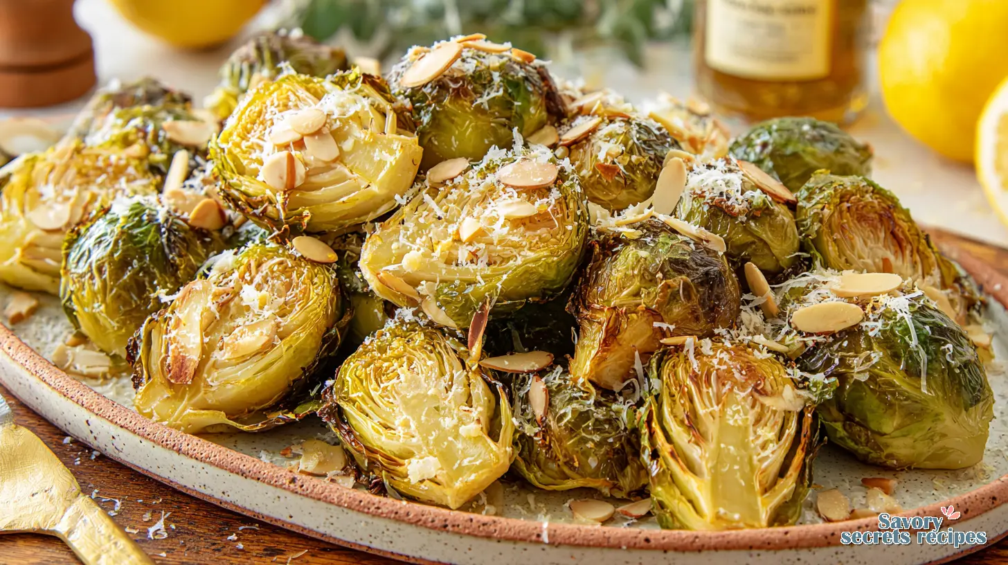 lemon parmesan roasted brussels sprouts final presentation