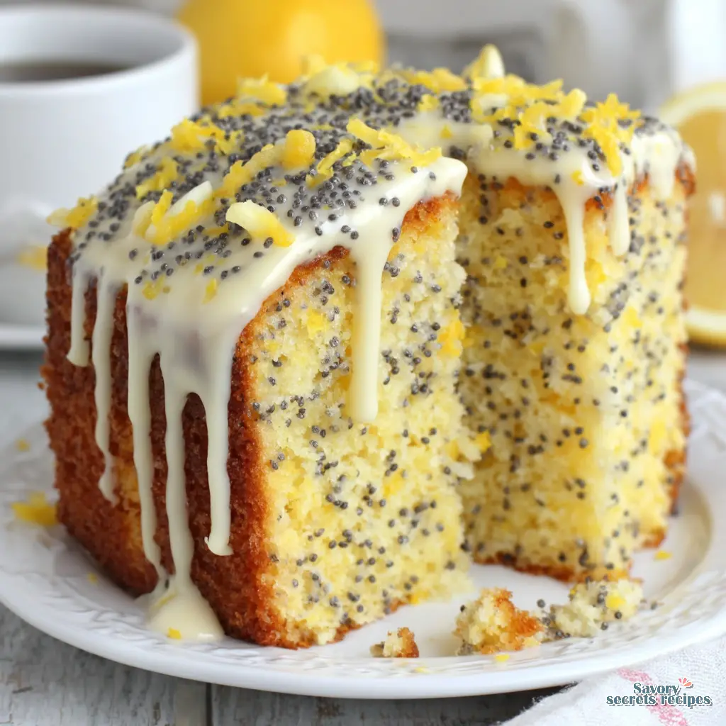 Lemon Poppy Seed Cake batter being mixed