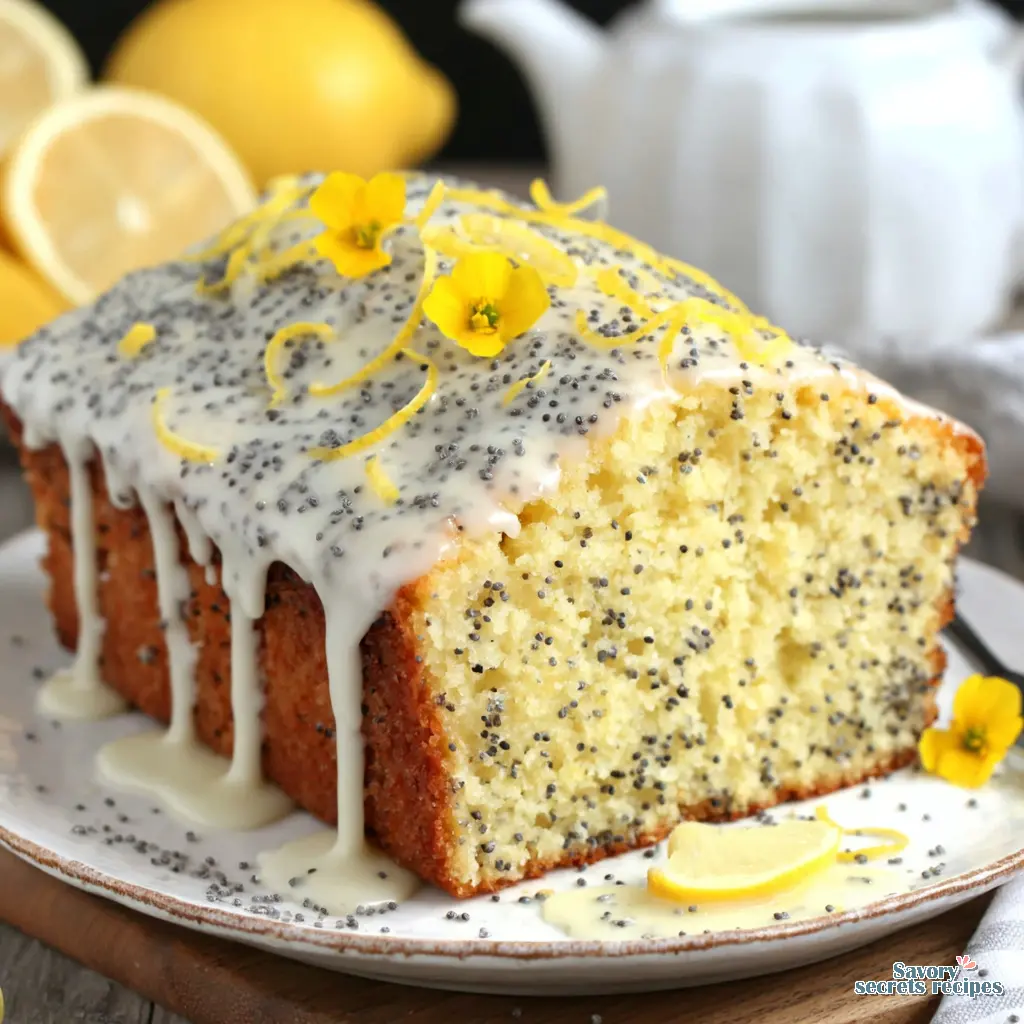 Lemon Poppy Seed Cake final presentation