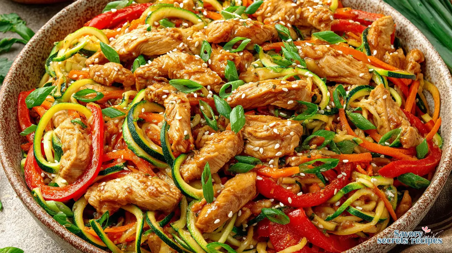 Low Carb Chicken Zucchini Bowl final presentation