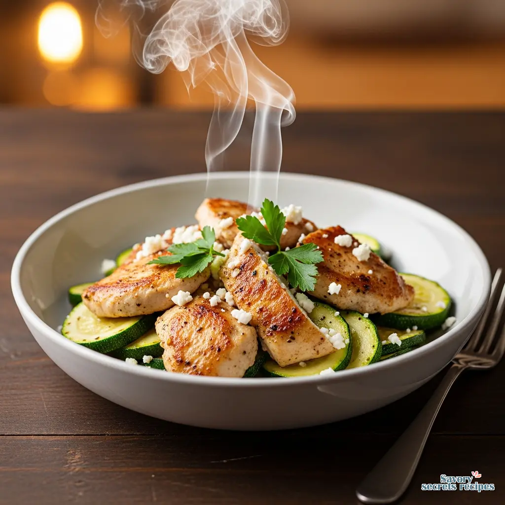 low carb chicken zucchini bowl high protein final presentation