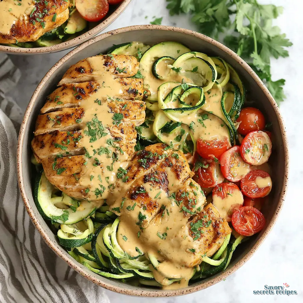low carb chicken zucchini bowl meal prep final presentation