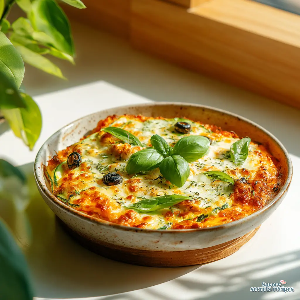 low carb chicken zucchini bowl pizza 185163324