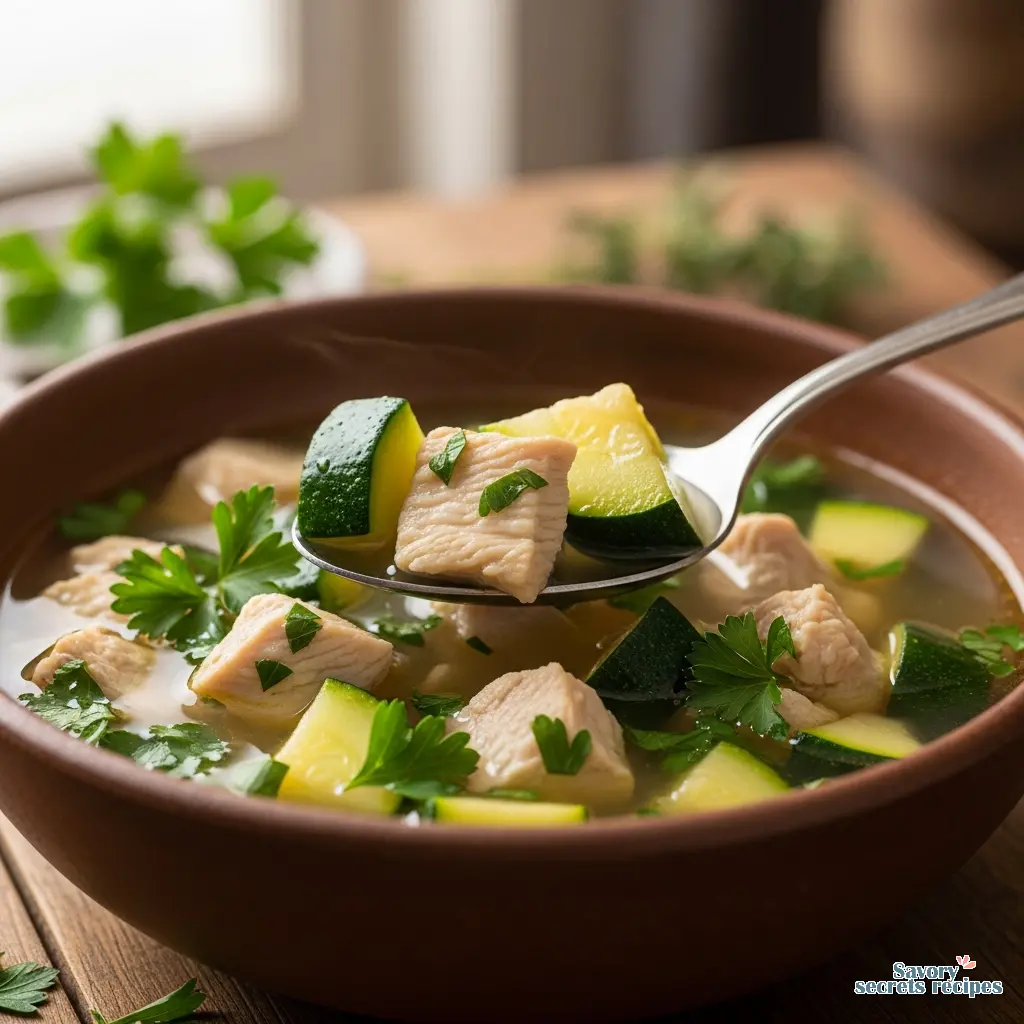 low carb chicken zucchini bowl soup 149471498