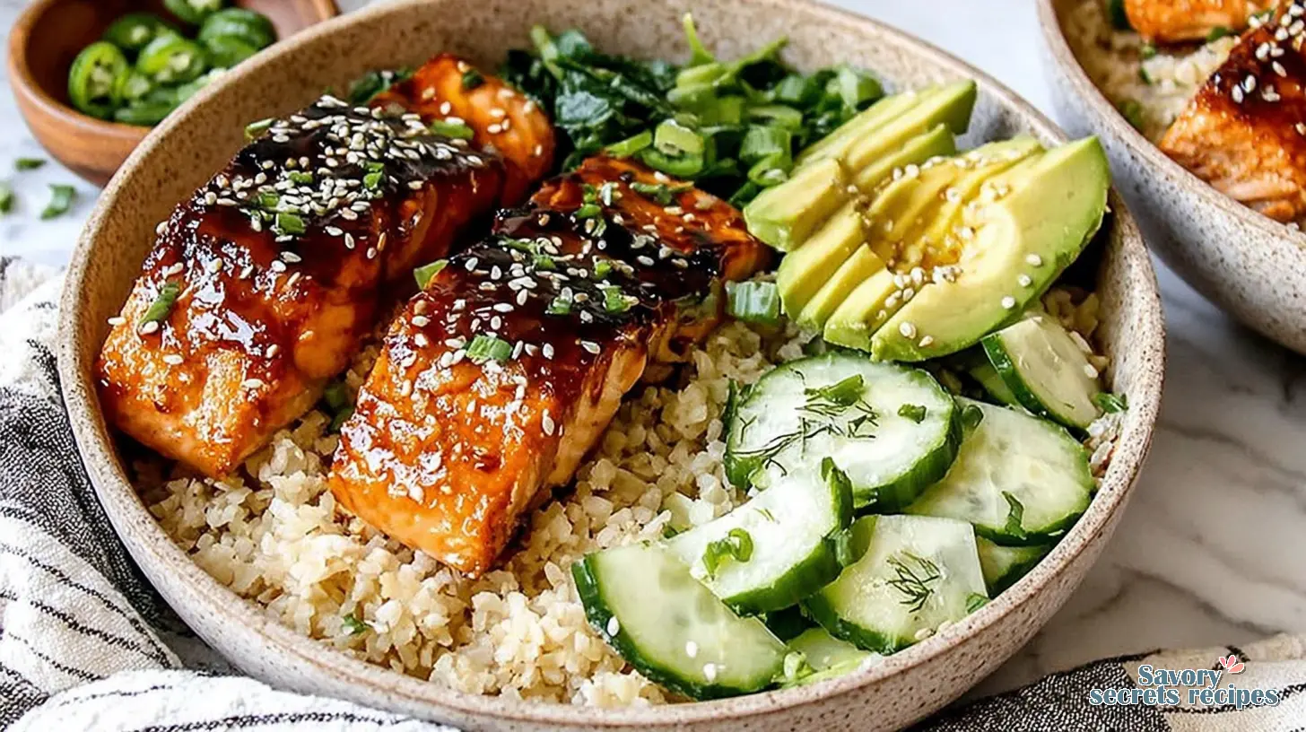 Meal Prep Salmon Rice Bowls final presentation