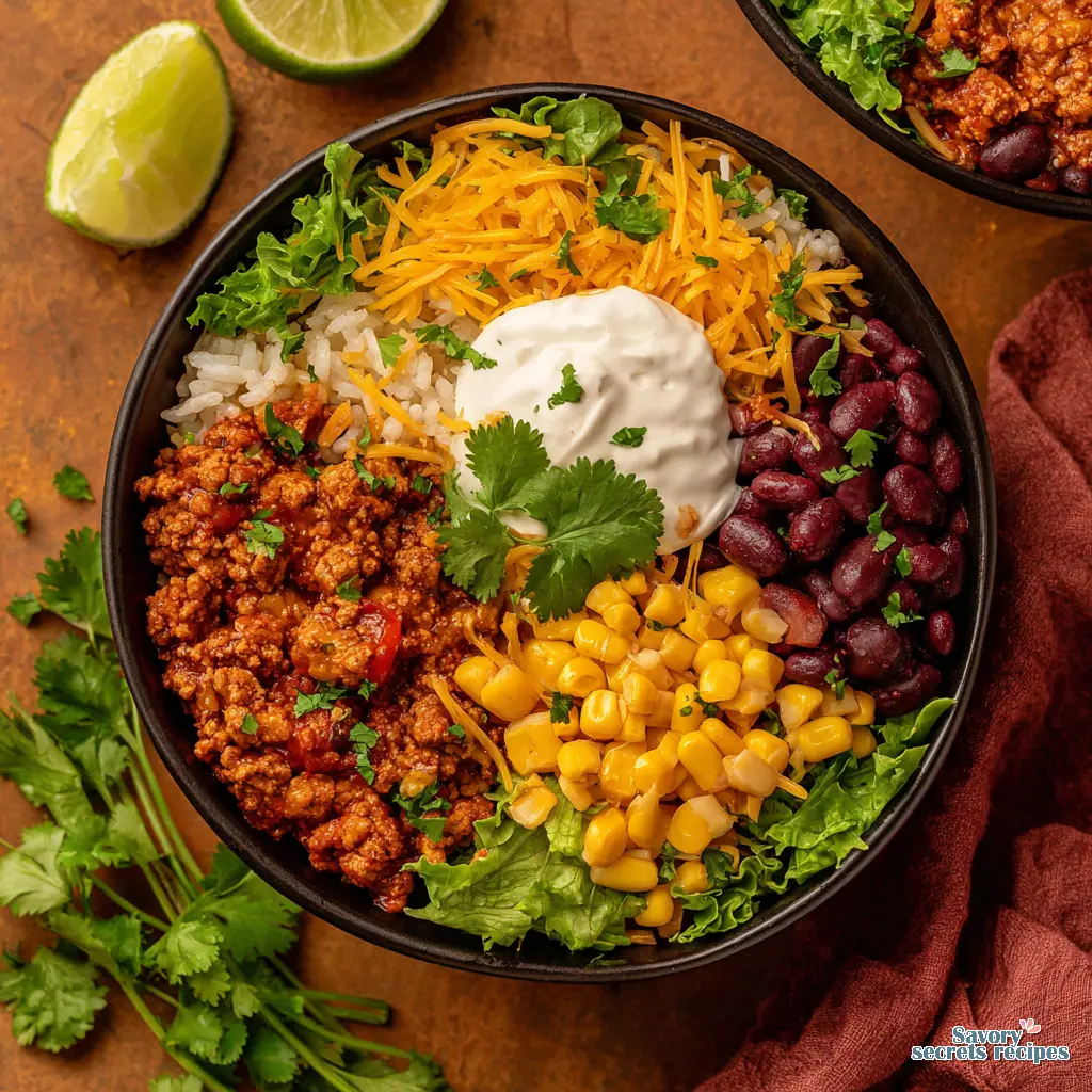 meal prep turkey taco bowls 231713829