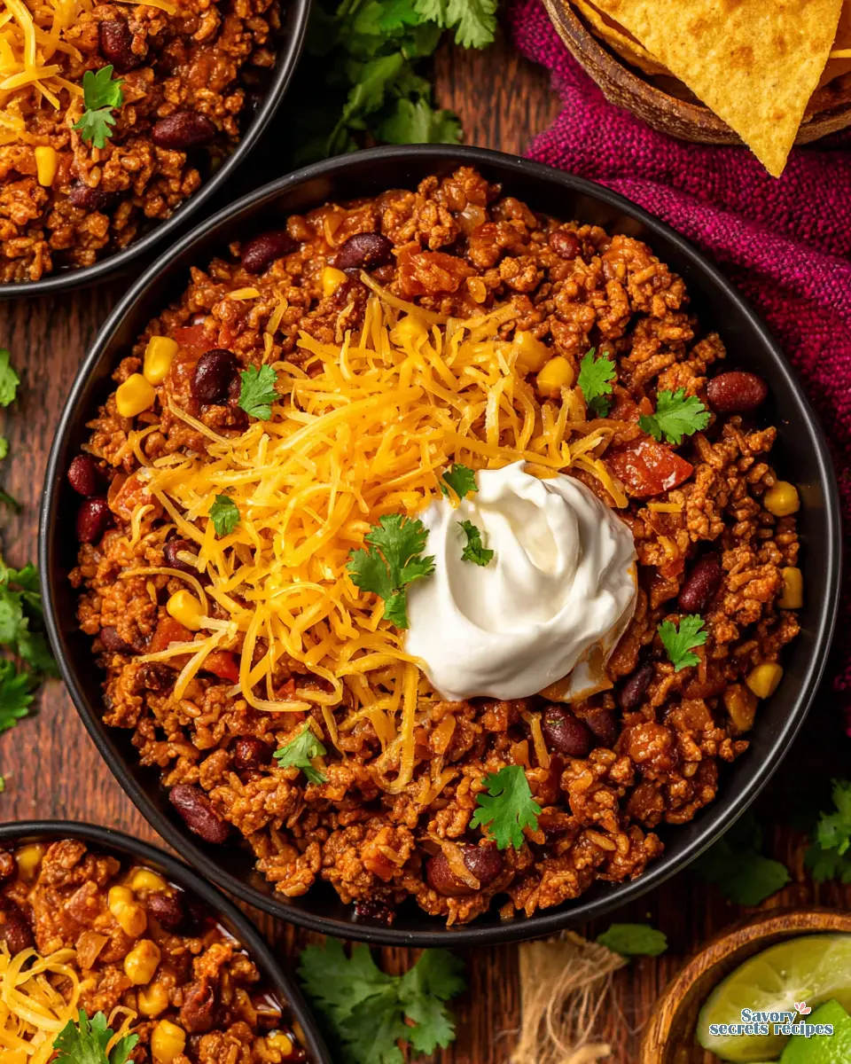 Meal Prep Turkey Taco Bowls close up