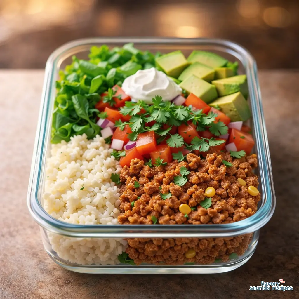 meal prep turkey taco bowls keto final presentation