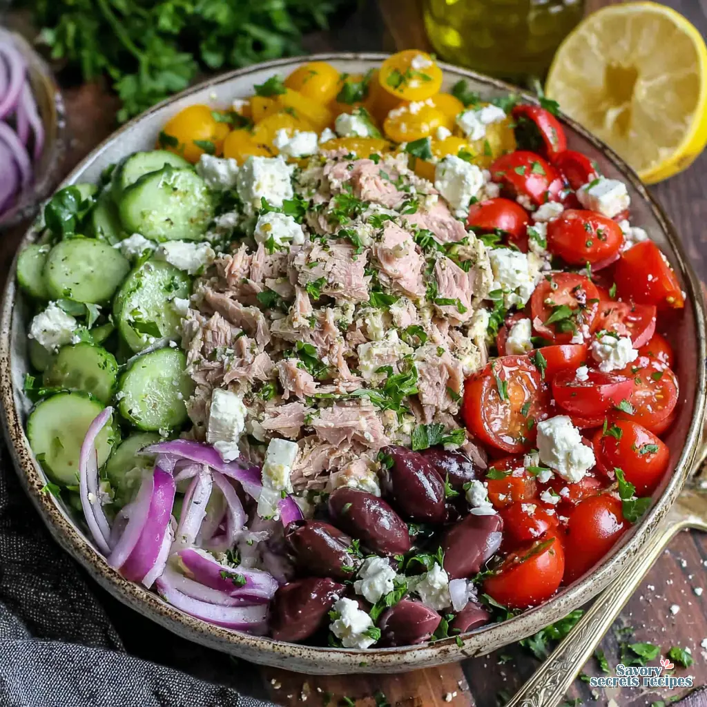 Mediterranean Tuna Salad Bowl final presentation