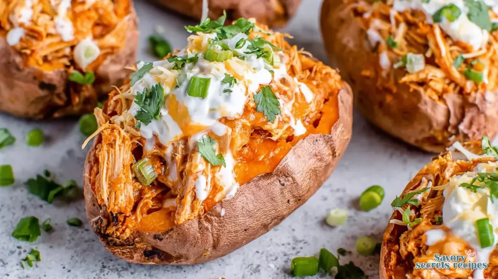 mexican chicken stuffed sweet potatoes 196579509