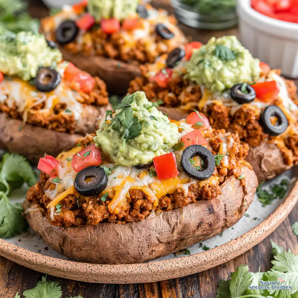 mexican chicken stuffed sweet potatoes air fryer final presentation