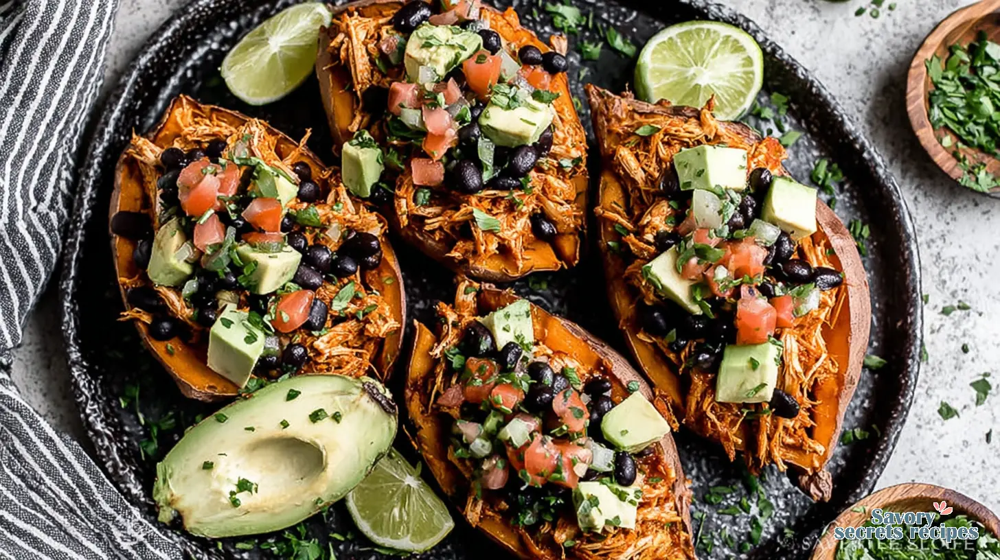 mexican chicken stuffed sweet potatoes black bean final presentation