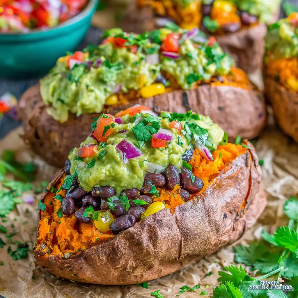 close up of vegan mexican filling with black beans and corn
