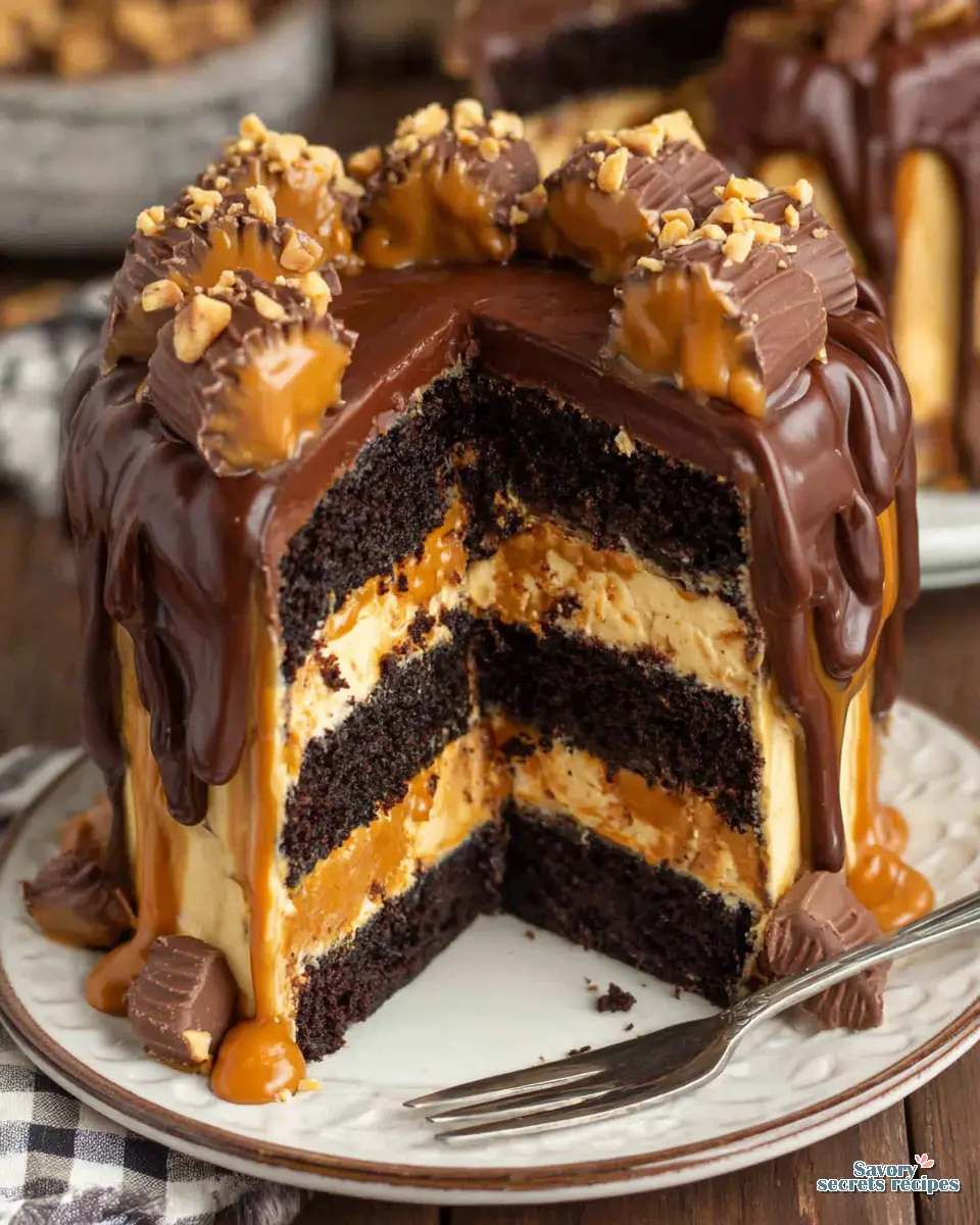 Mocha Coffee Drip Cake close up