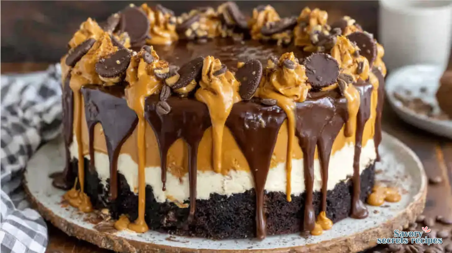 Mocha Coffee Drip Cake final presentation