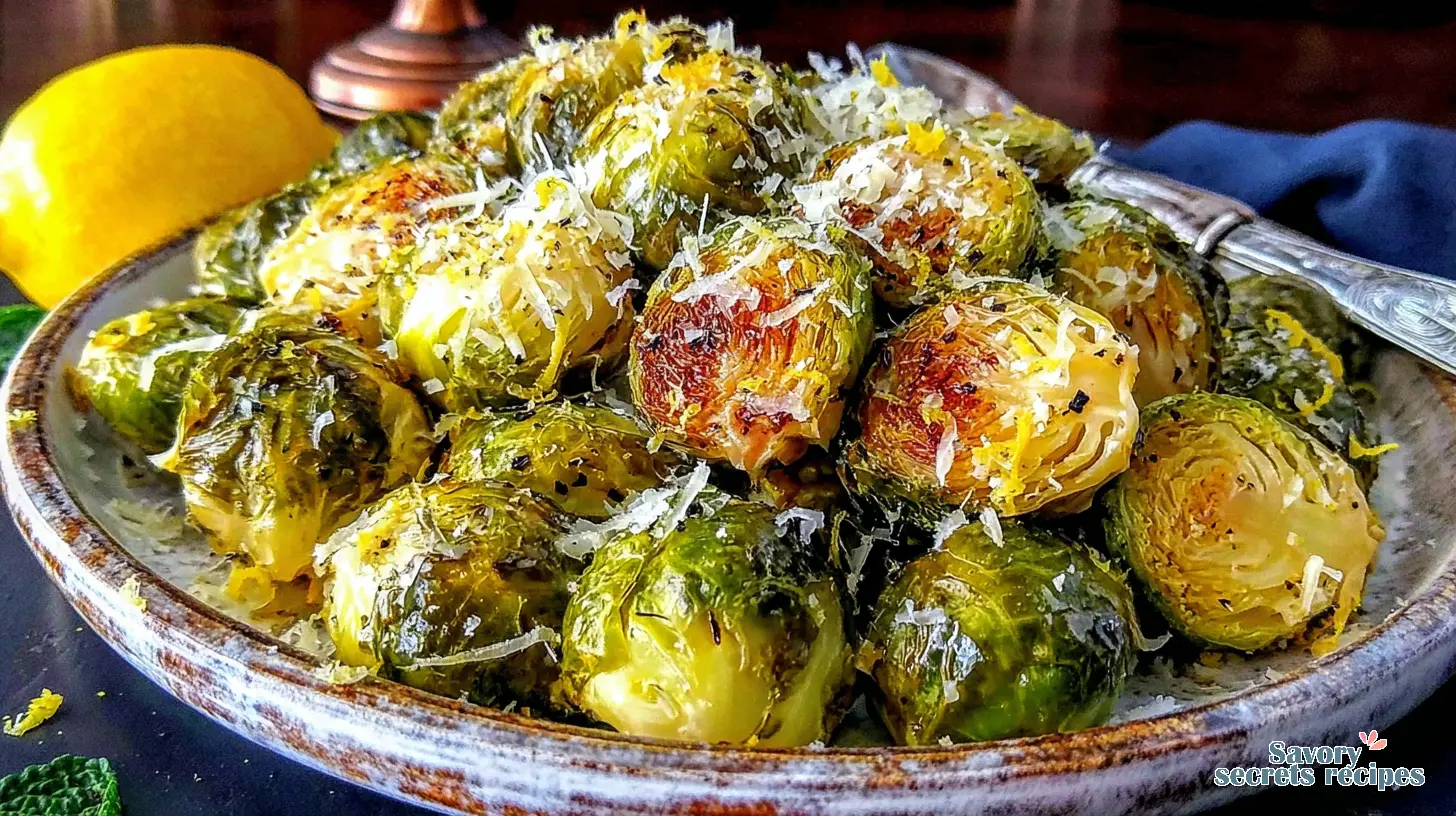 Parmesan Roasted Brussels Sprouts - final presentation