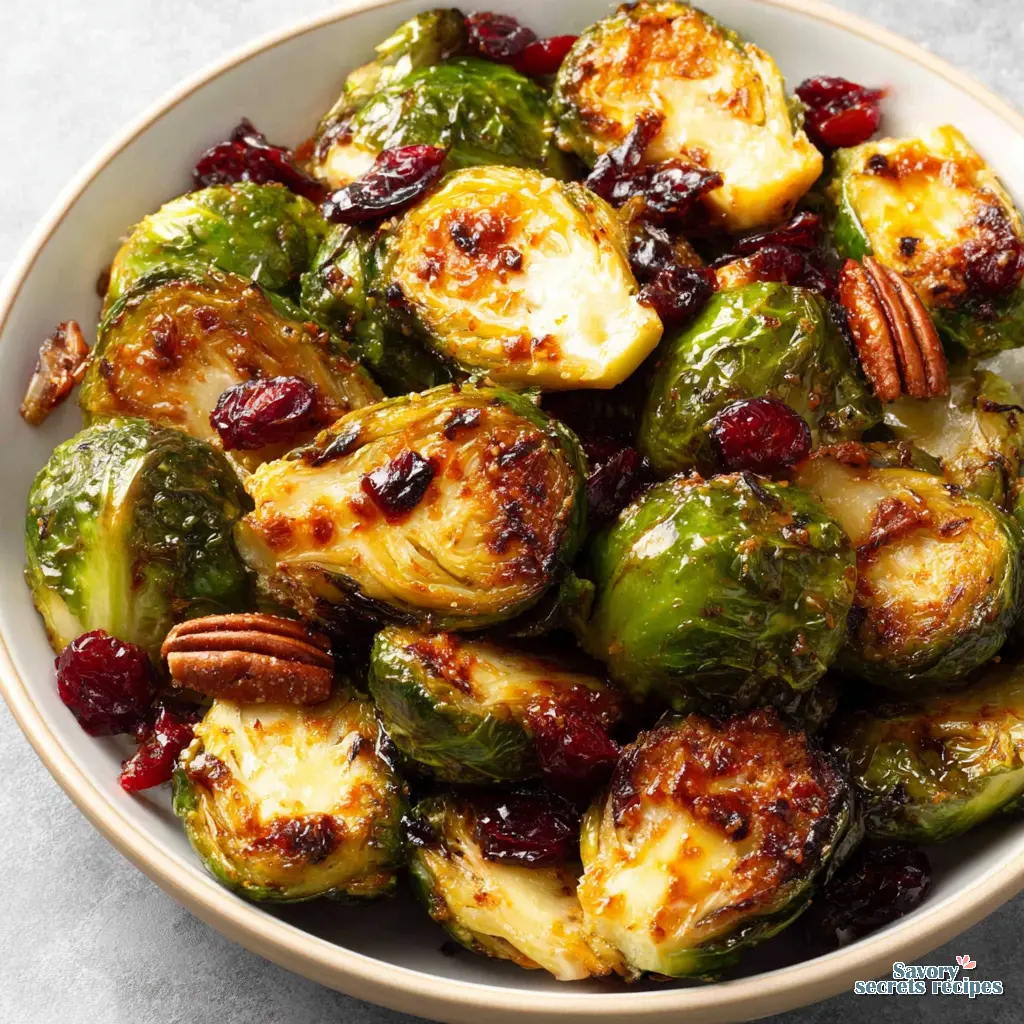 parmesan roasted brussels sprouts with dried cranberries 794924172