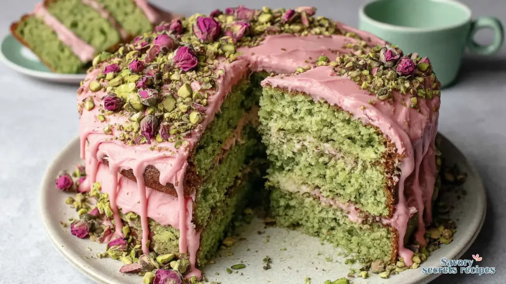 pistachio rose cake 763245621