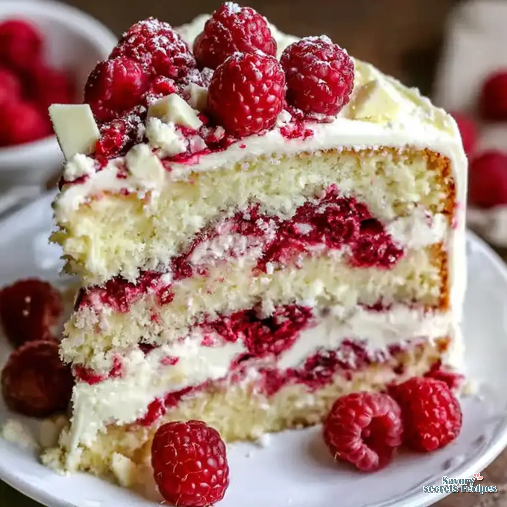 raspberry white chocolate cake 218960824