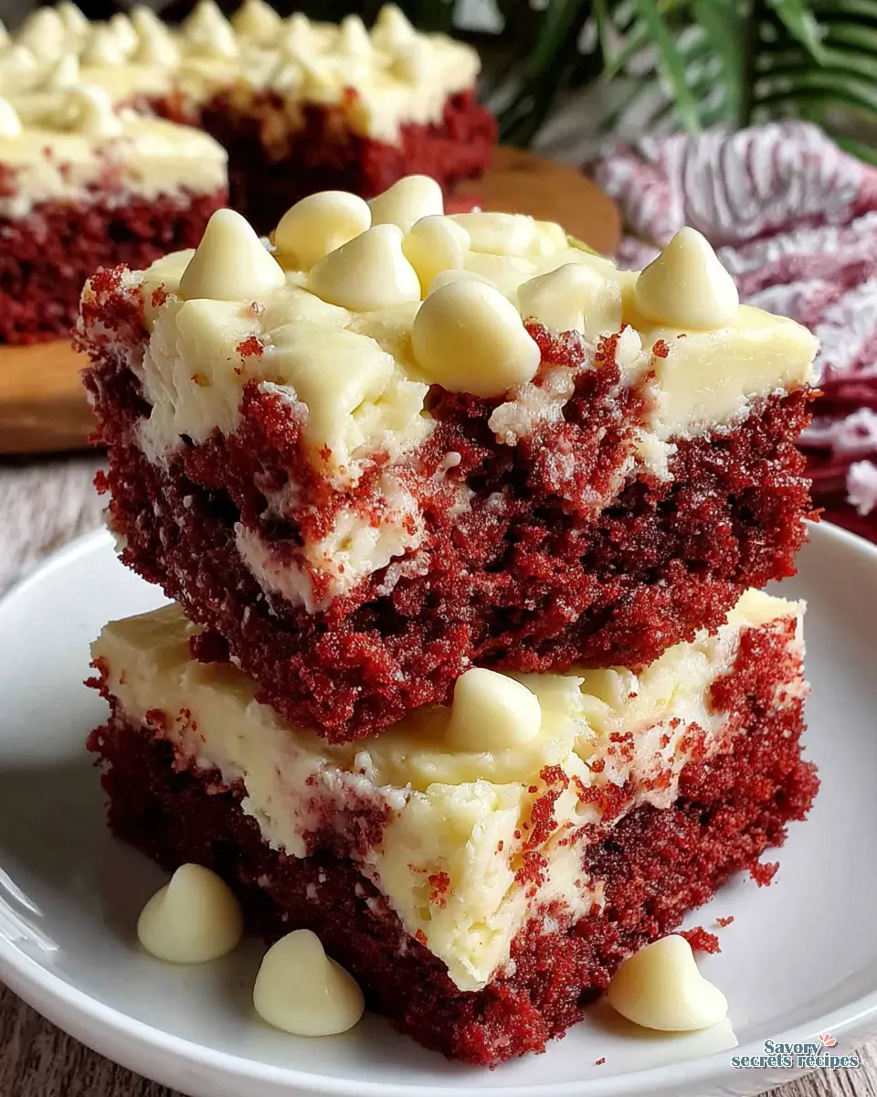 red velvet cheesecake dump cake close up