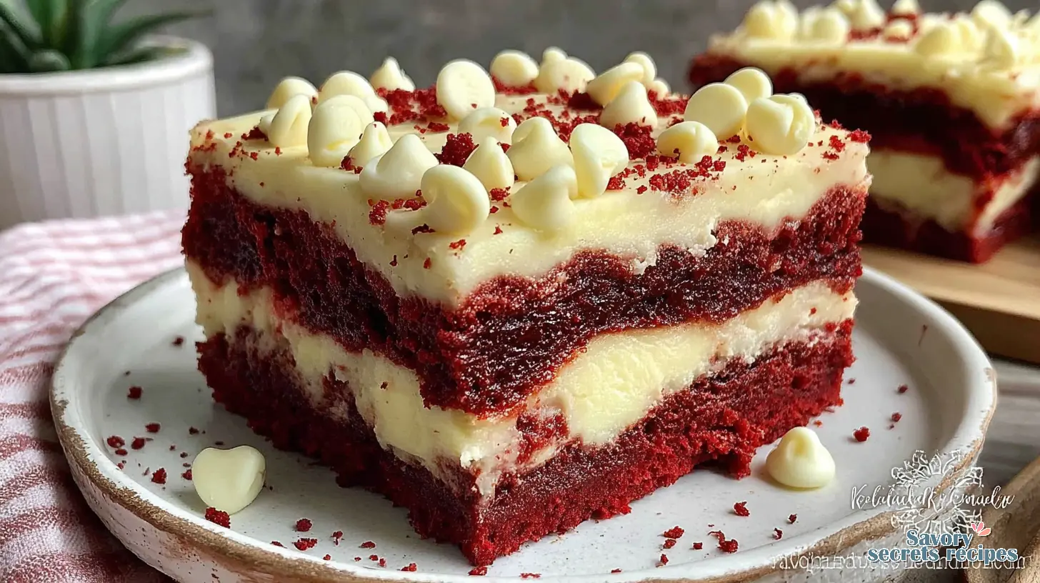 red velvet cheesecake dump cake final presentation