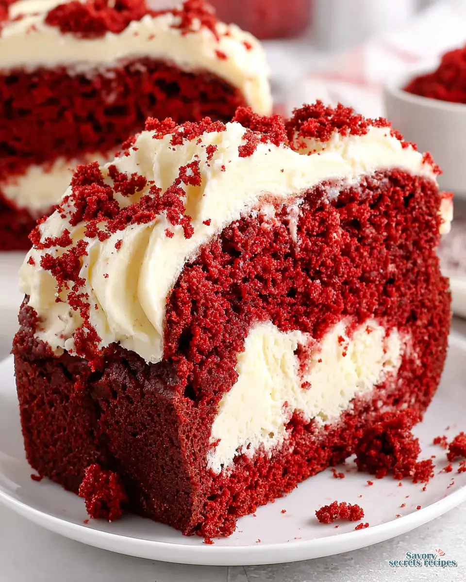 red velvet cheesecake loaf cake close up