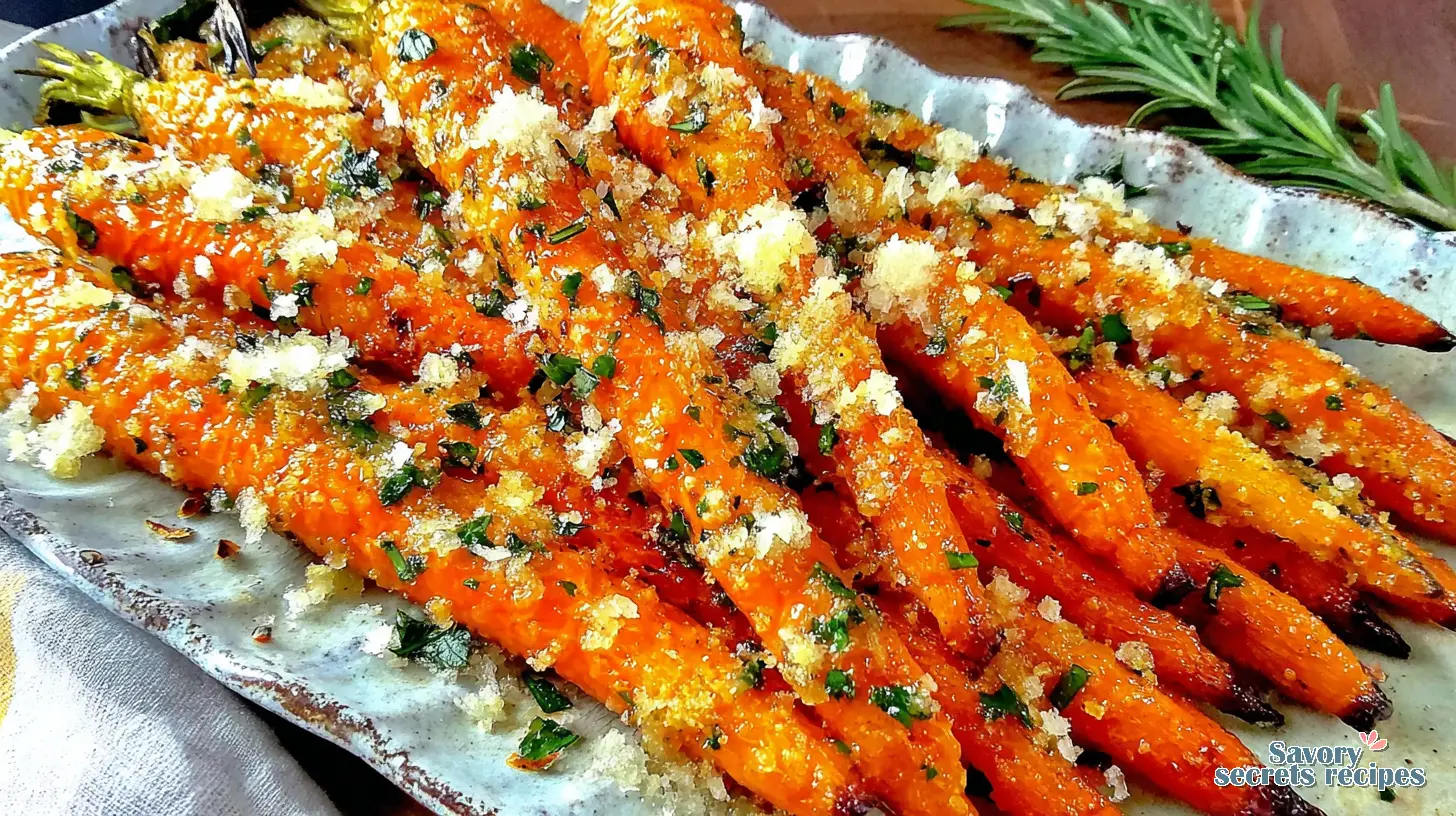 Roasted Garlic Parmesan Carrots final presentation