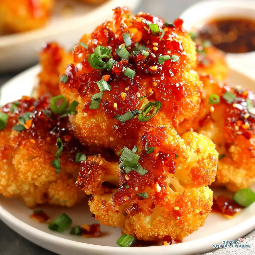 Roasted Sweet Chili Cauliflower close up