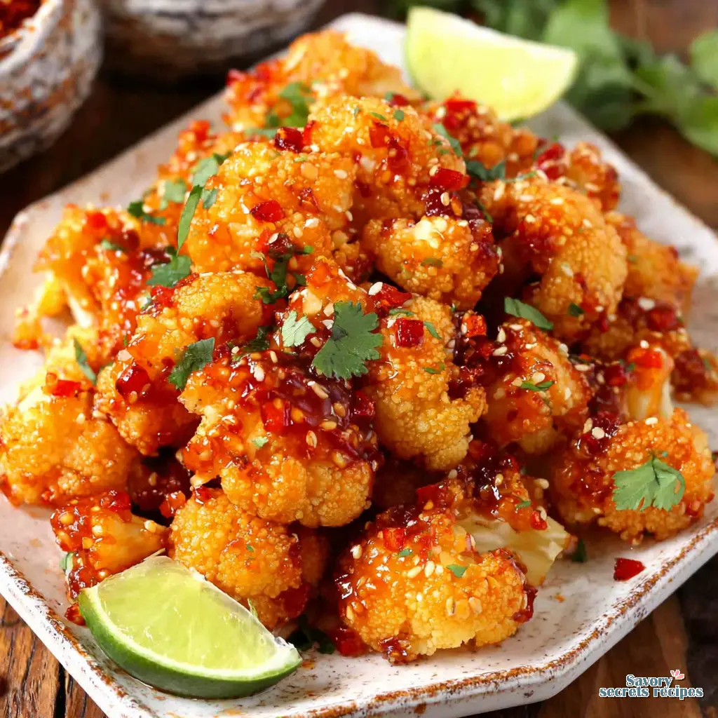 Roasted Sweet Chili Cauliflower final presentation