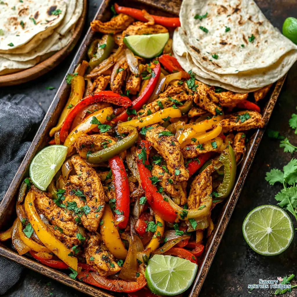 Sheet Pan Chicken Fajitas final presentation