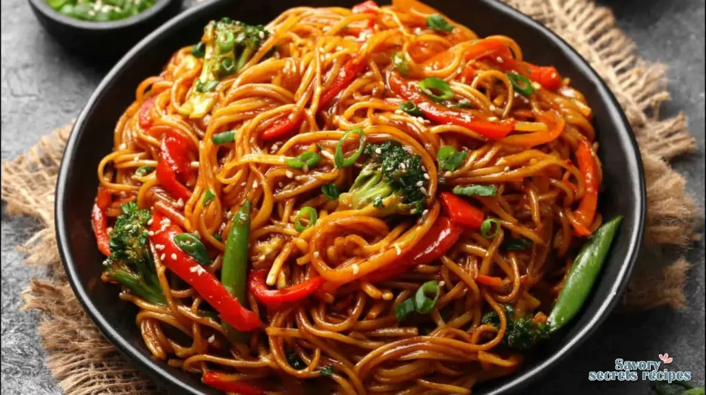 spicy garlic noodle stir fry 720164056