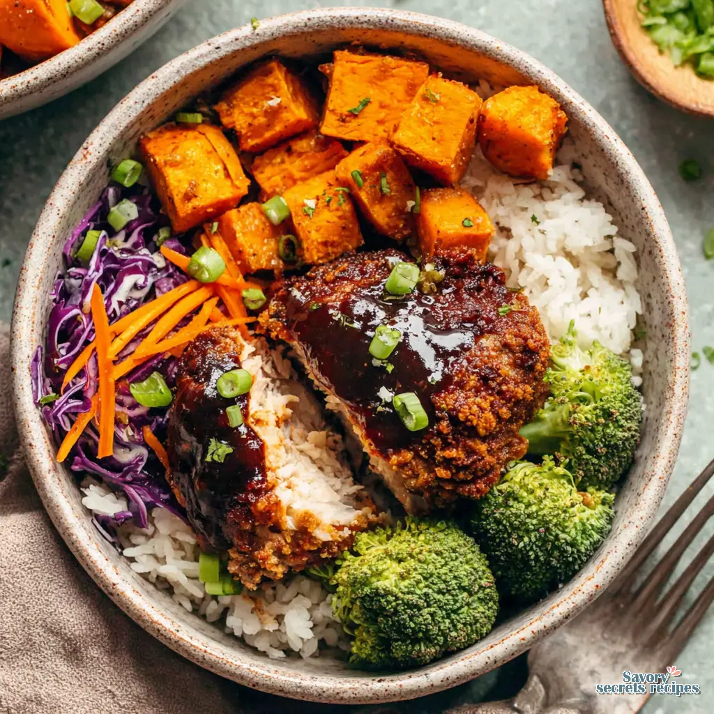 spicy honey lime chicken bowls with sweet potato 748589089