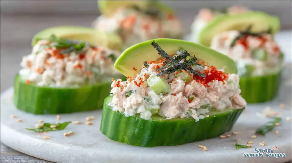 spicy tuna cucumber boats 961356795