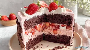 strawberry chocolate layer cake 660963349
