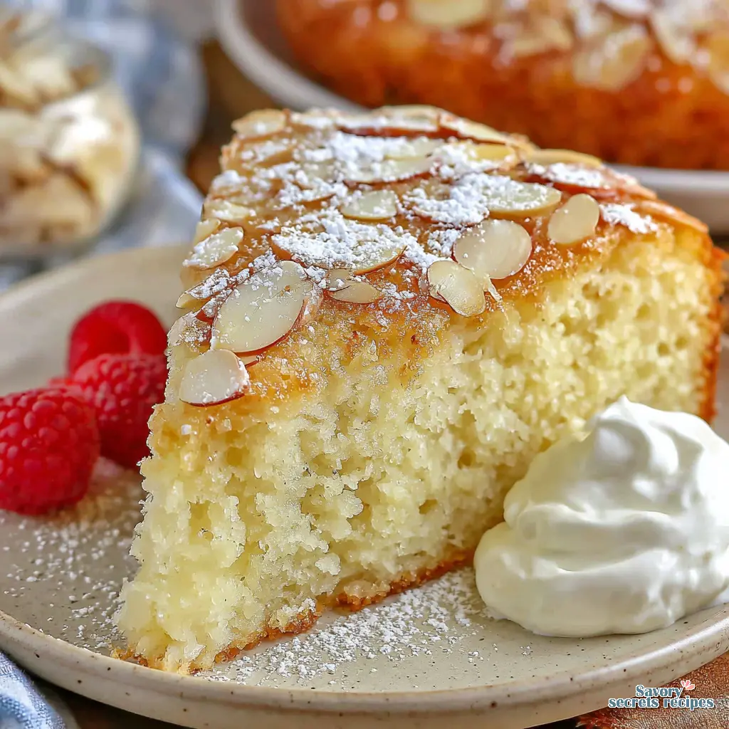 Vanilla Almond Cake final presentation