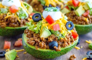 beef taco stuffed avocados youtube 982383913