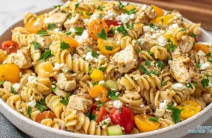 greek chicken pasta salad 639876035