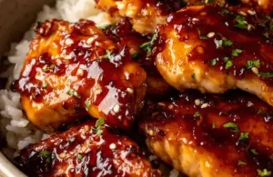 honey garlic chicken breast over rice 200005003